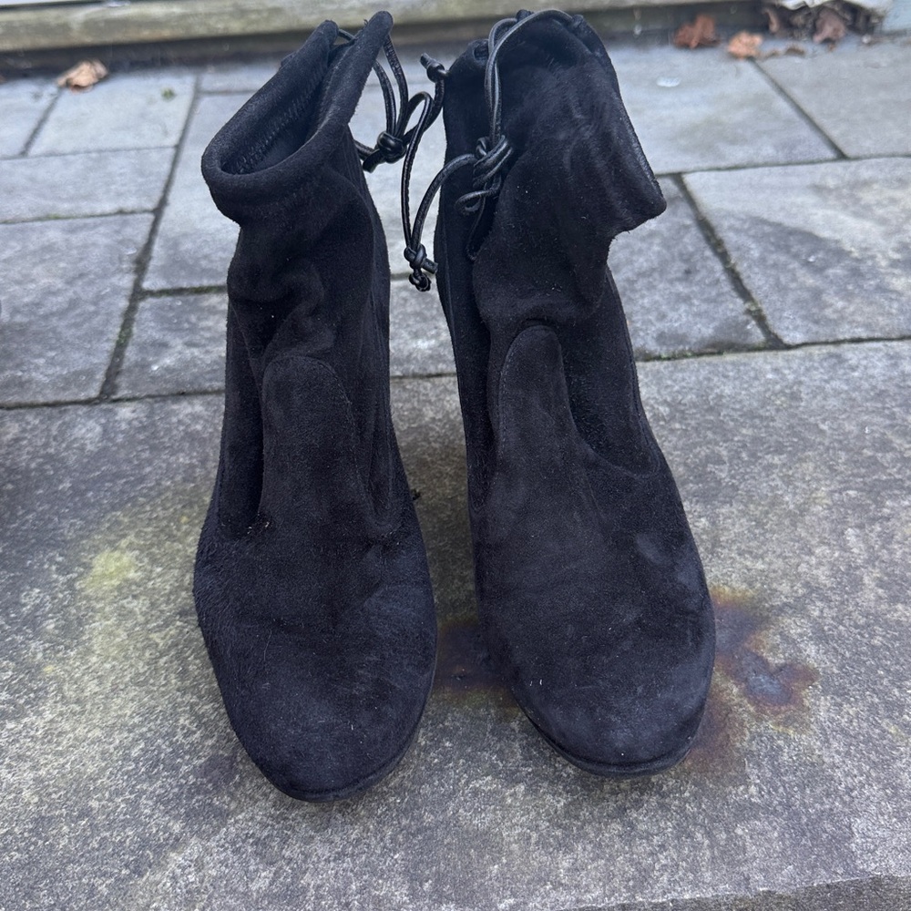 Stuart Weitzman Black Suede platform boots 7.5